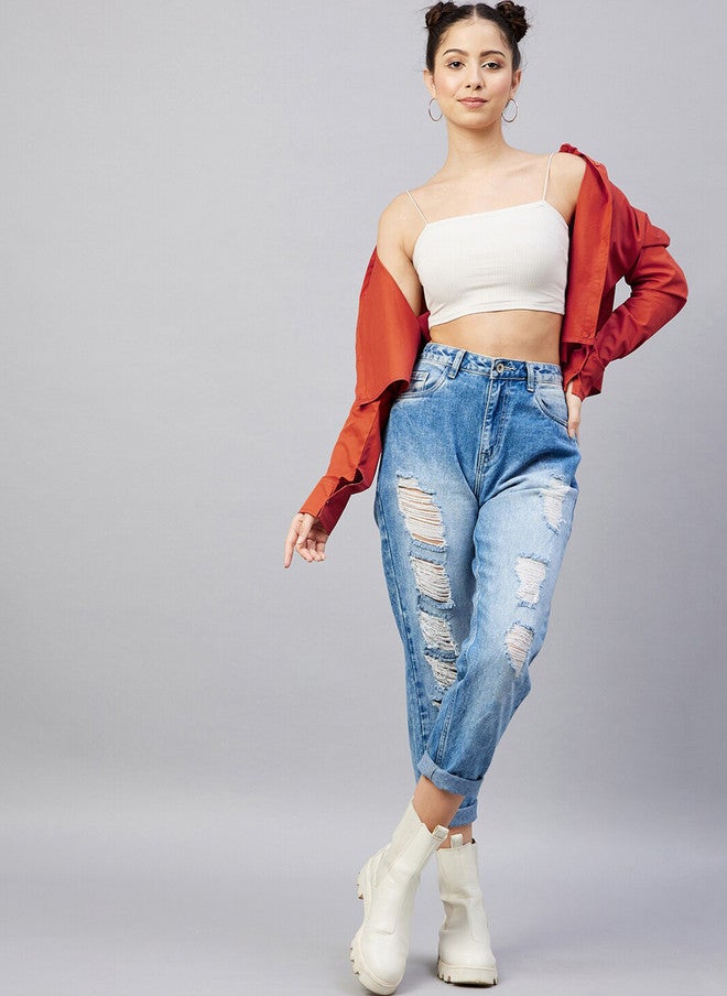 CHIMPAAANZEE Women Red Oversized Casual Shirt - Image 5
